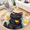 1pc Cat Heart Office Round Area Rug, Under Office Chairs Bedroom Living Room Home Decor, Room Deco, Available in Various Sizes 167