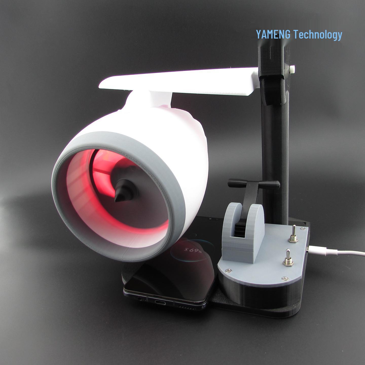 Настольный вентилятор с распылителем и подсветкой, беспроводная зарядка, в форме турбовентиляторного авиационного двигателя