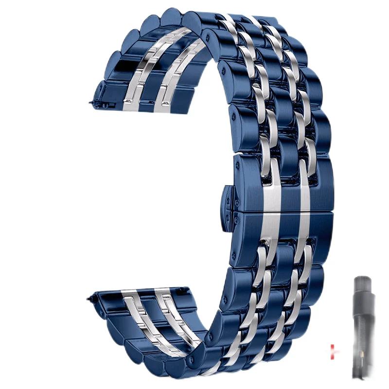 22mm 20mm Stainless Steel Strap For Samsung Galaxy Watch 7 6 4 5 45mm Gear S3 46mm 42mm Active2 40 44mm Band for Amazift BIP 2 GTR Metal Bracelet