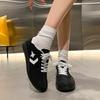 Fashion Spring and Autumn Fashion Trimmed Thick-soled Women's Sports Shoe Lace-up Flat-soled Couple Style Moral Training Shoes Plus Size