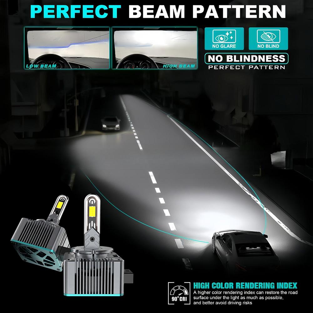 108000LM LED D1S LED-Birne 50.000 Stunden Lebensdauer Nicht-Polaritäts-Design 108000 Lumen 600 Heller Für D1S-Sockel