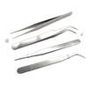 Stainless Steel Non-Magnetic Precision Tweezers Set with Pointed, Elbow, and Straight Tips, Plus Small Screwdriver.