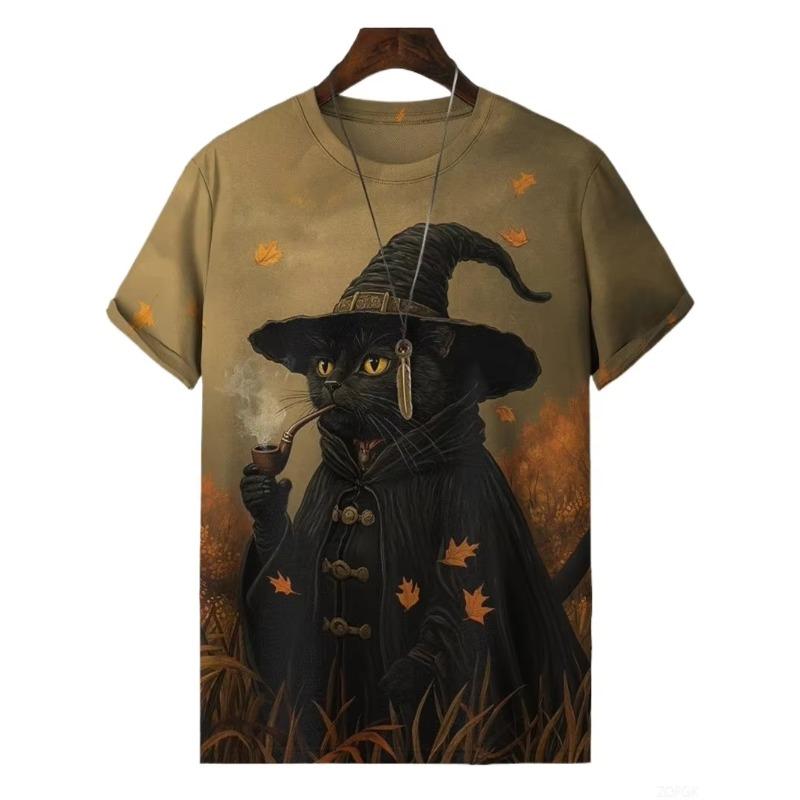 T-shirt da uomo estiva girocollo con stampa 3D