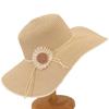 Summer New Fashion Flower Versatile Wave Hat Small Face Foldable Sunscreen Sun Hat Straw Hat