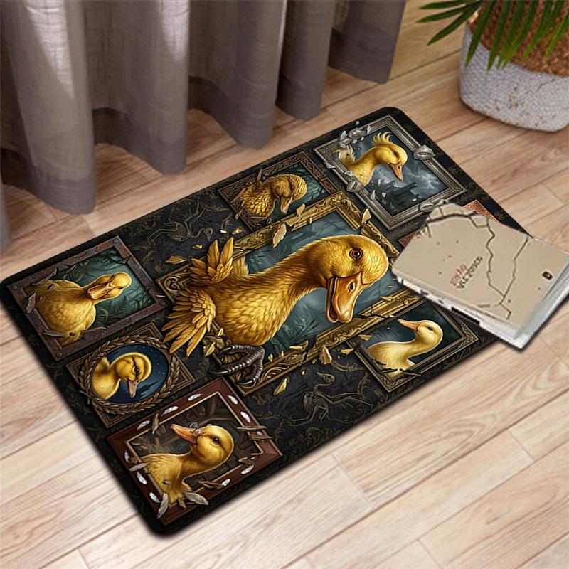 Duck Portraits Frames Pattern Rug Floor Mat for Living Room or Bedroom Soft and Comfortable Carpet a Gift for Birthday and Holiday.