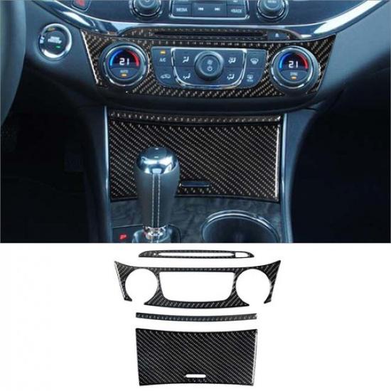 4Pcs Carbon Fiber Interior Central Console Cover Trim For Chevrolet Impala