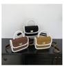 Embroidered thread rhombus rough edge handbag, simple European and American style, winter women's bags shoulder cross trend casual.