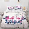 Cartoon Flamingo King Queen Duvet Cover Pink Animal Bedding Set for Boys Teens Adult Wildlife Soft 2/3pcs Quilt Cover Pillowcase