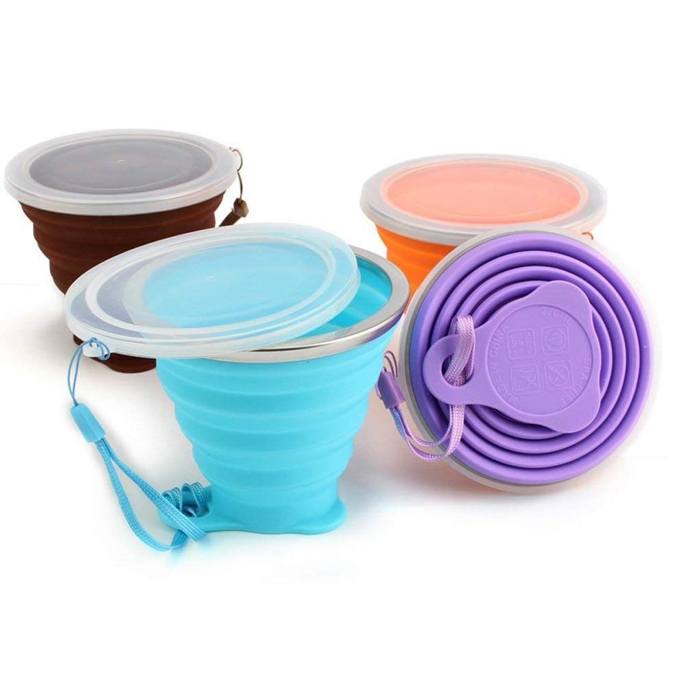 Folding Cup 300ml Water Cup Travel Silicone Retractable Color Portable Outdoor Coffee Hand Cup
