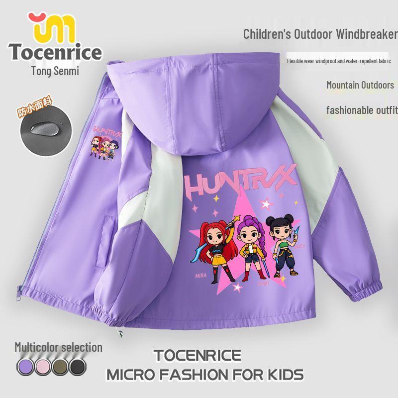 

K-pop Demon Hunters Kids Windbreaker – Witch Hunter Autumn/Winter Windproof Jacket 110cm