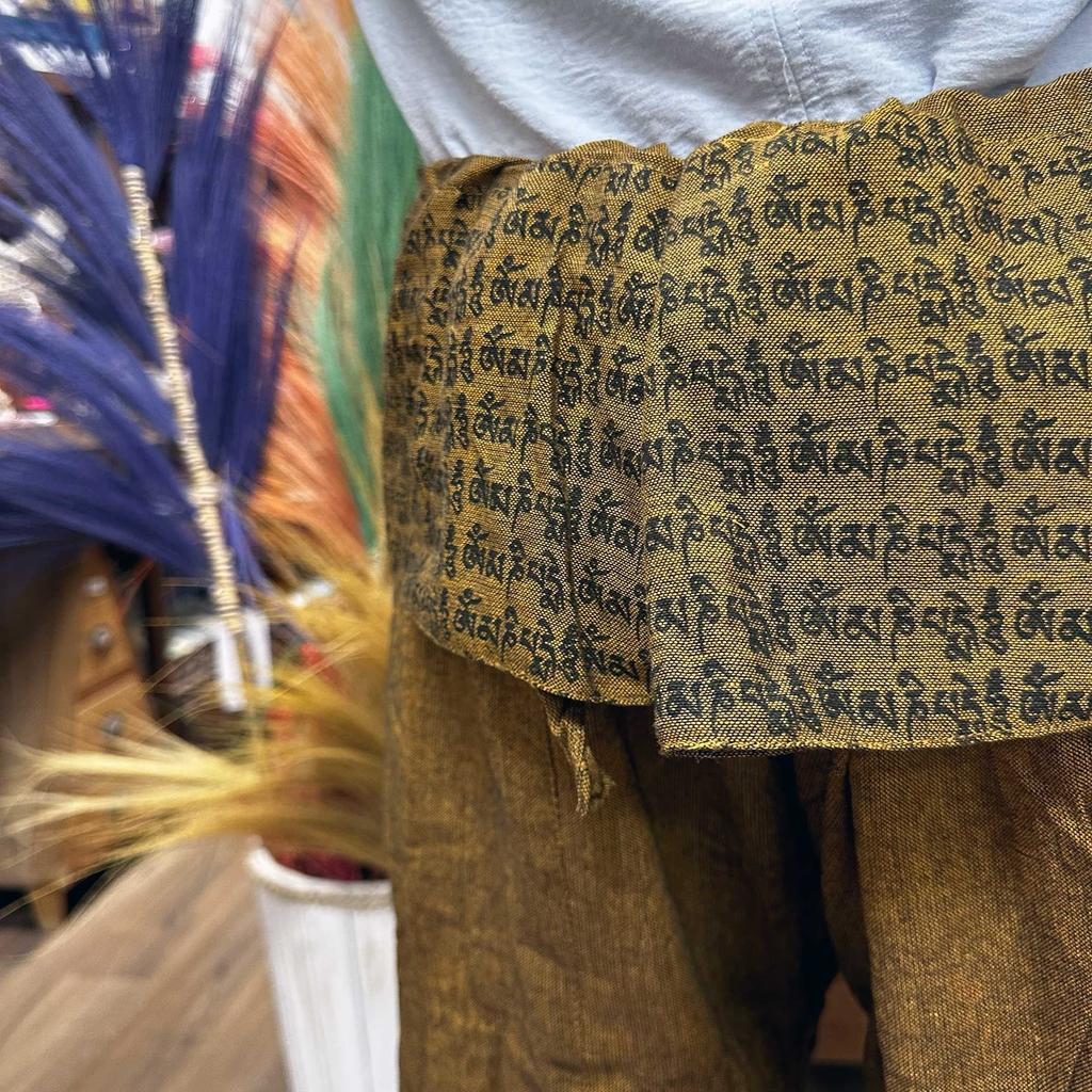 Thai Fisherman Yoga Pants Mandala Mantra Orange
