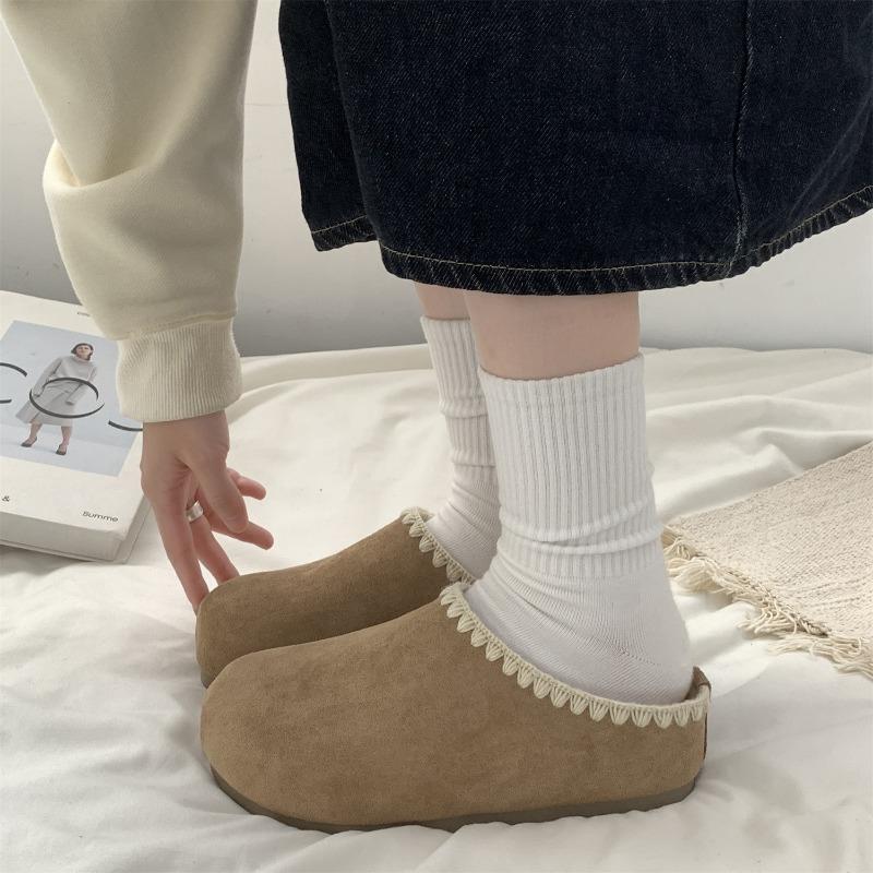 Huge Good-looking Inner Height Increase Half Slippers Women Wear New Summer and Autumn Retro Lazy One-pedal Shoes