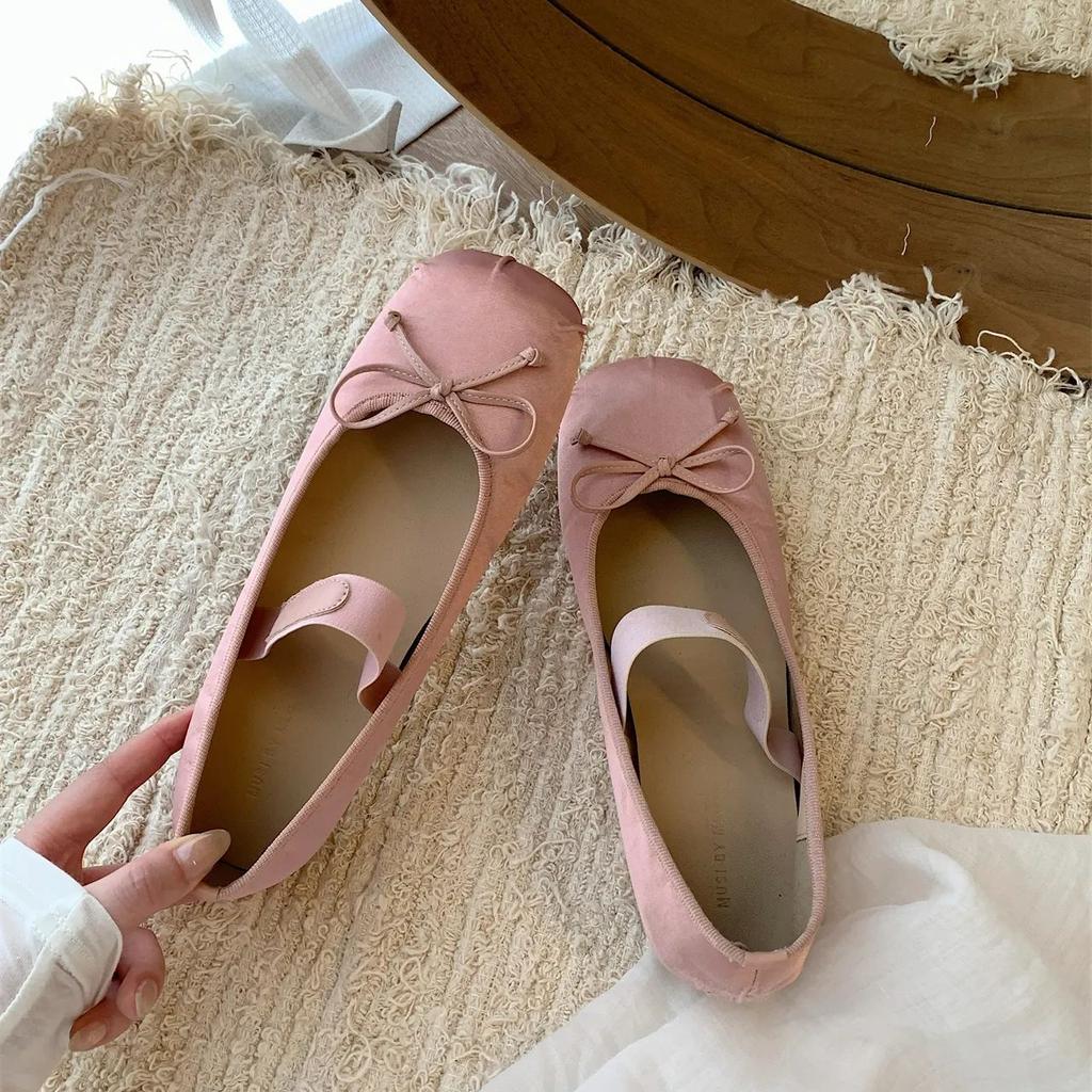 Fashion Bailamos 2025 Brand Women Flat Shoes Fashion Square Toe Shallow Slip On Ladies Ballerinas Flat Heel Casual Ballet Shoes Mujer