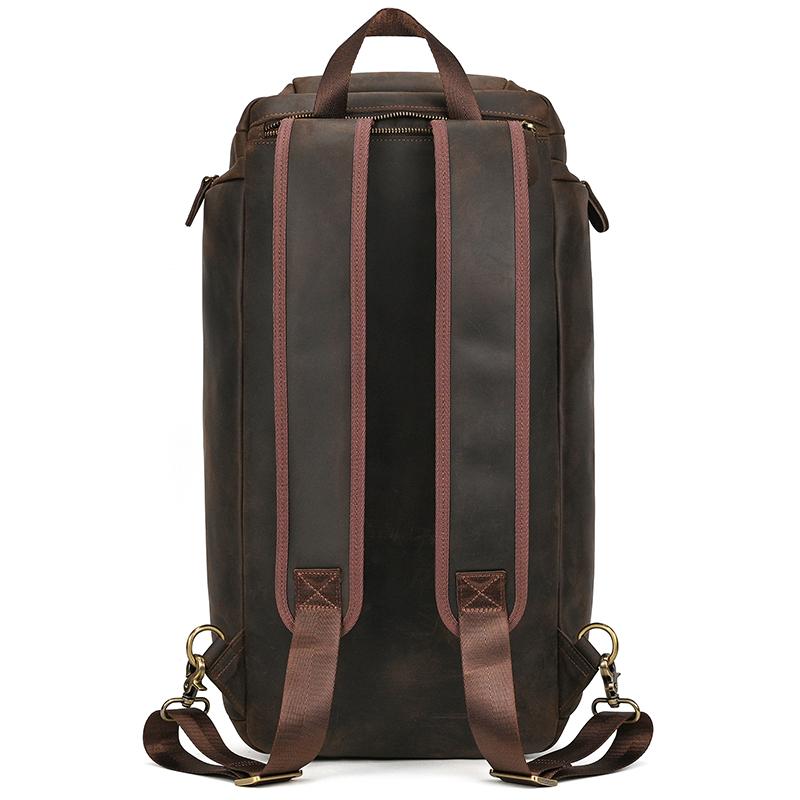 Men's Genuine Leather Travel Backpack 4 Use Multifunction Travel Duffel Male Laptop Bagpack Large Unique Shoulder Bag Handbag
