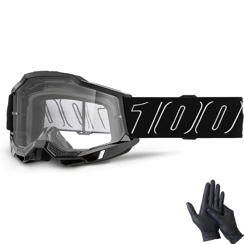 

Accuri2 Clear Lens Motorcycle Motocross Officially Imported from Includes Nitrile Gloves [GRANTZ ONE] 100% Goggles, Japan,