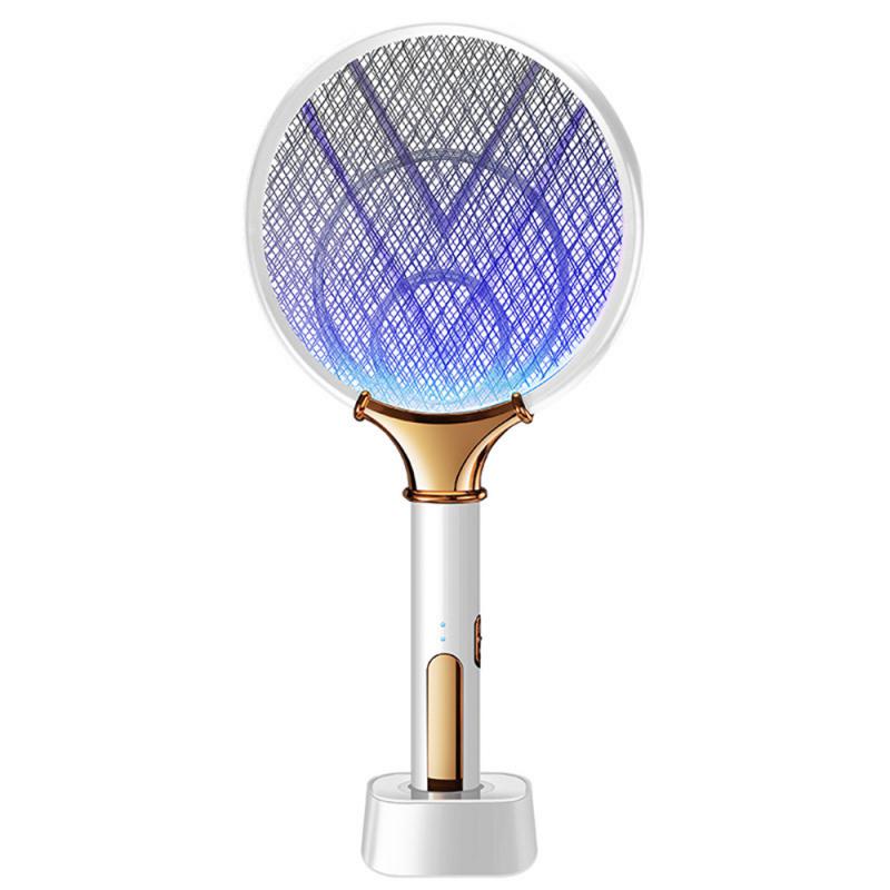 2-in-1 Electric Insect Racket Swatter Zapper 3000V USB Rechargeable Summer Mosquito Swatter Kill Fly Bug Zapper Mosquito Racket