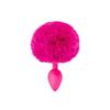 Anal Plug - Sweet Caress - Fushia - Silicone - Synthetic Fur - 120mm Length