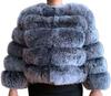 European and American manufacturers winter warm imitation fur jacket women's short fox hair splicing coat