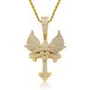 Street Fashion Hip Hop Herren Schmuck Iced Out CZ Flügel Anhänger Solide Exquisites Design Funkelnde Bling Kette Lässiges Geschenk Halskette
