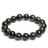Hongchu Crystal Natural Black Hair Crystal Bead Bracelet Black Rutilated Quartz Smooth Bead Bracelet