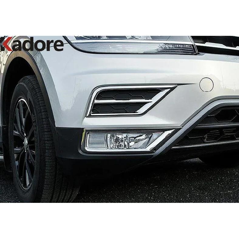 For Volkswagen VW Tiguan 2017 2018  Chrome Car Front Fog Light Lamp Cover Trim Head Foglight Foglamp Bezel Trims Accessories