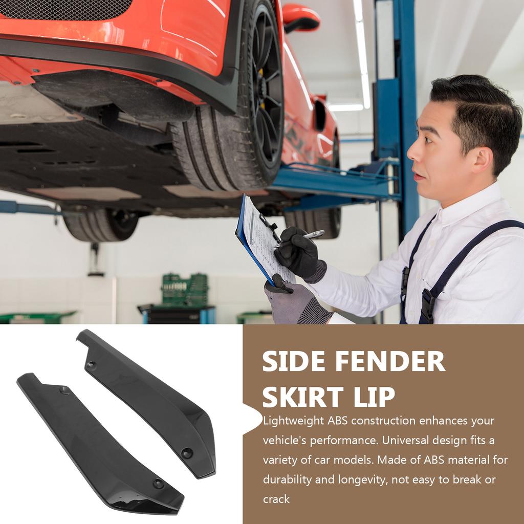 1Pair Rear Bumper Lip ABS Durable Rear Fender Skirt Lip Spoiler Car Exterior Protection Trim for Universal Car Models
