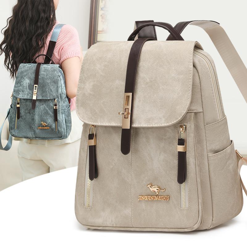 Schoolbag Backpack Women's 1011 New Korean Version Simple Fashion Backpack Commuting Trendy with Large Capacity Shoulder Leisure Bag