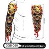Adesivo Tatuaggio Completo per Braccio Uomo: Design Realistico Impermeabile, Motivo Tigre e Teschio
