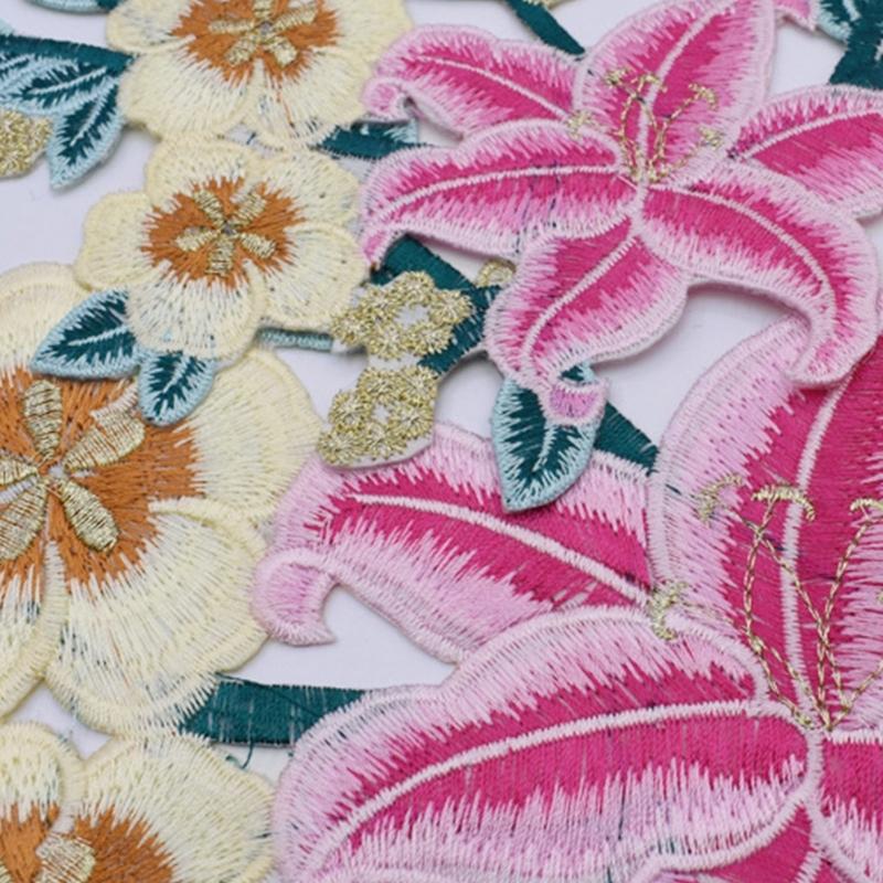 Embroidered Patches Florals Applique For Clothing Bags Hat Decoration Handmade Craft Sewing Accessories