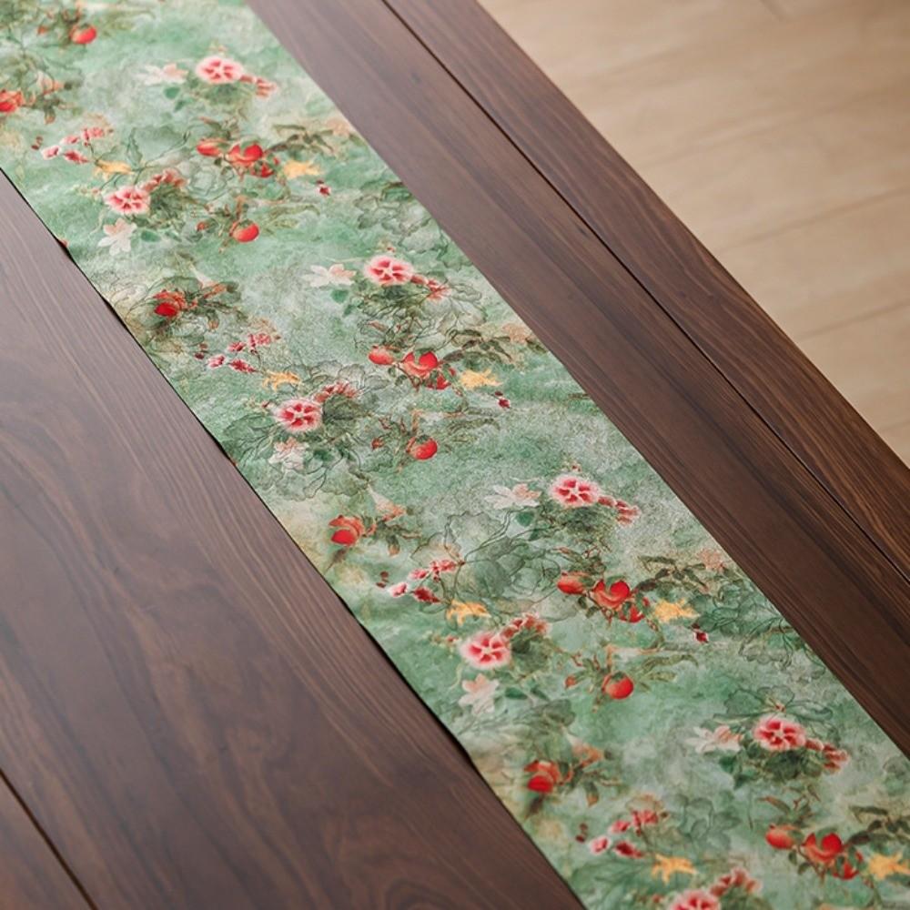 Double Sided Tea Ceremony Table Runner Vintage Long Tablecloth Zen Table Runner  Chinese Restaurant