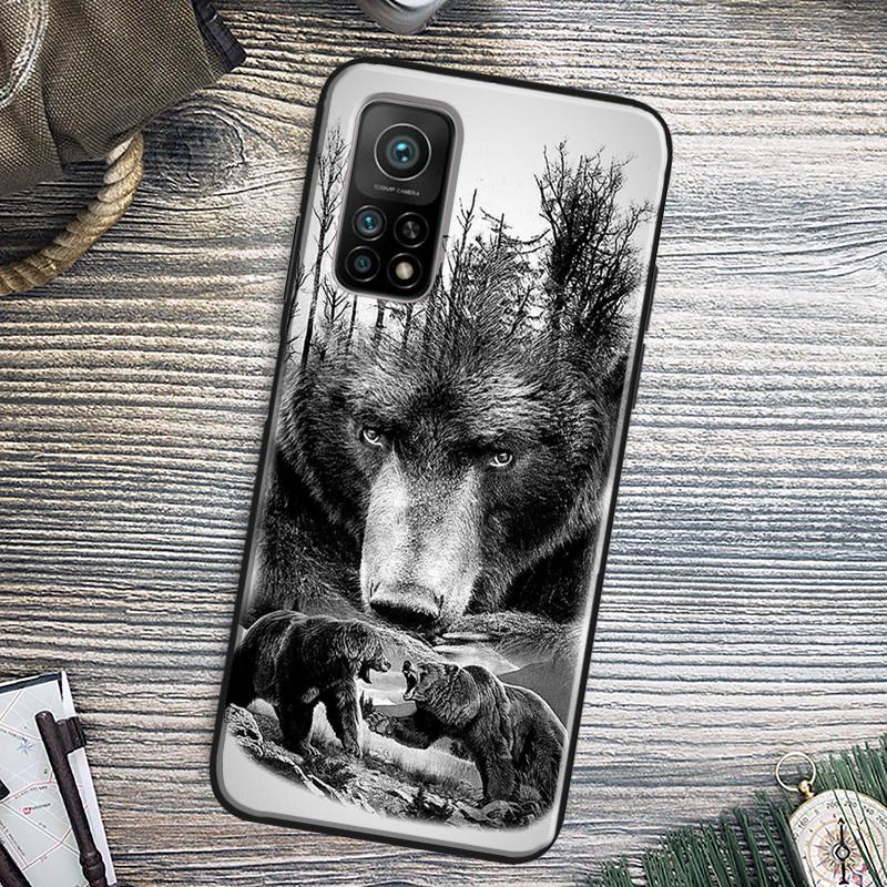 Cute Grizzly Bear Cover For Xiaomi 15 14 13 Ultra 11T 12T 13T 14T Pro POCO X7 Pro X3 X5 X6 M6 F5 F6 Pro Case