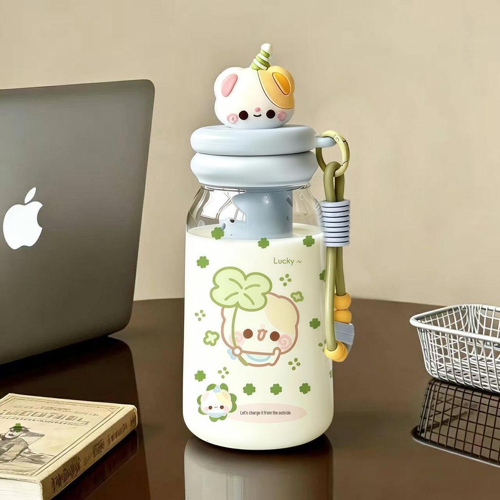 Cartoon Tritan Straw Water Cup - Unisex, Portable, Cute & Durable for Summer