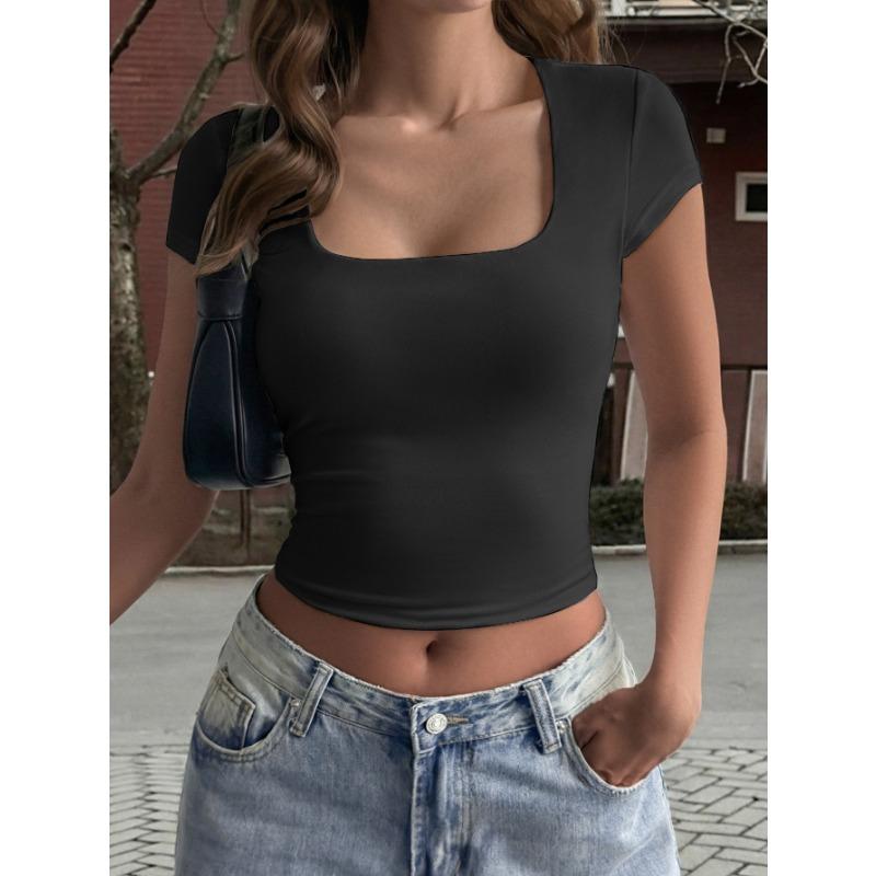Hot Girl Style Versatile Short-sleeved Vest Top T-shirt Women's Spring and Summer Independent Station