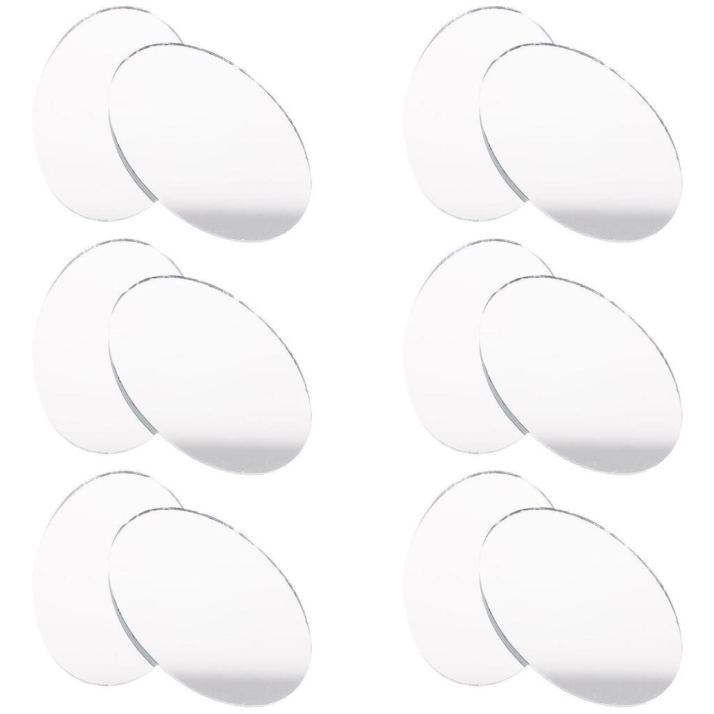 20 Pezzi Lente Specchio Forma Ovale per Specchio Trucco Fai da Te Mini Piccolo Ovale Lente Trasparente Uso Portatile Artigianato Regalo