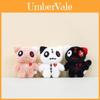 Fluffy White Black Pink Cat Plush Toy Keychain Adorable Big Eye Doll For Bags