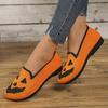 New Ladies Halloween Pumpkin Print Breathable Flying Woven Galoshes Support