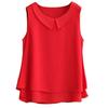 Women's Sweet Casual Solid Color V-Neck Sleeveless Vest Chiffon Shirt Top
