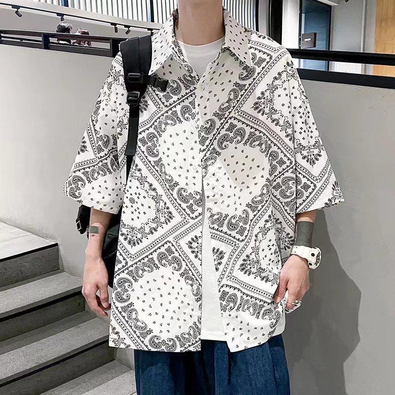 Unisex Summer Floral Short Sleeve Shirt - Hainan Sanya Travel & Casual Hong Kong Style Fashion