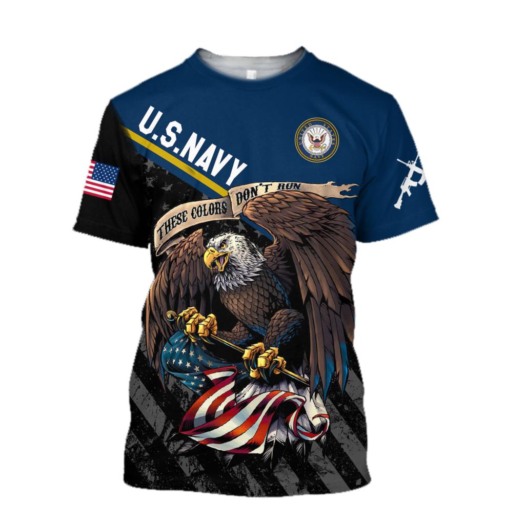 Summer New Marine Corps Camo Uniform Vysoce kvalitní 3D tisk Osobnost Zábava Street Hip-Hop Pánské tričko s kulatým výstřihem a krátkým rukávem