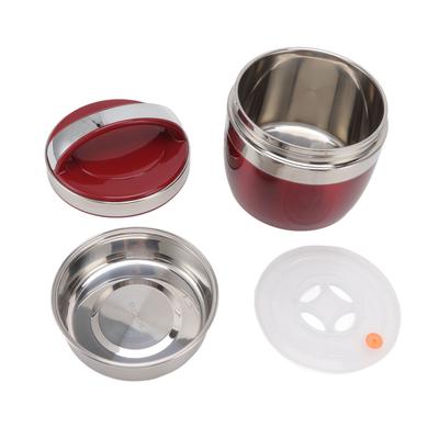 1,5 l Vakuum-Lunchbox 304 Edelstahl Isolierter Lebensmittelbehälter Tragbare Bento-Box für Schüler Büroangestellte Rot