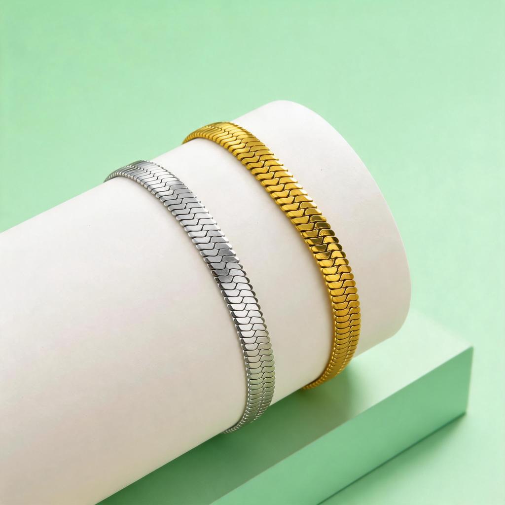 Punk Blade Chain Bracelet for Women Stainless Steel Snake Chain Bracelets Minimalist Wrist Jewelry Gift Bijoux