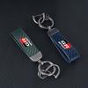 Carbon fiber Car Keychain Key Ring Metal Leather For Toyota GR Sport Gazoo Racing Yaris 86 Corolla Hilux Supra C-HR Accessories