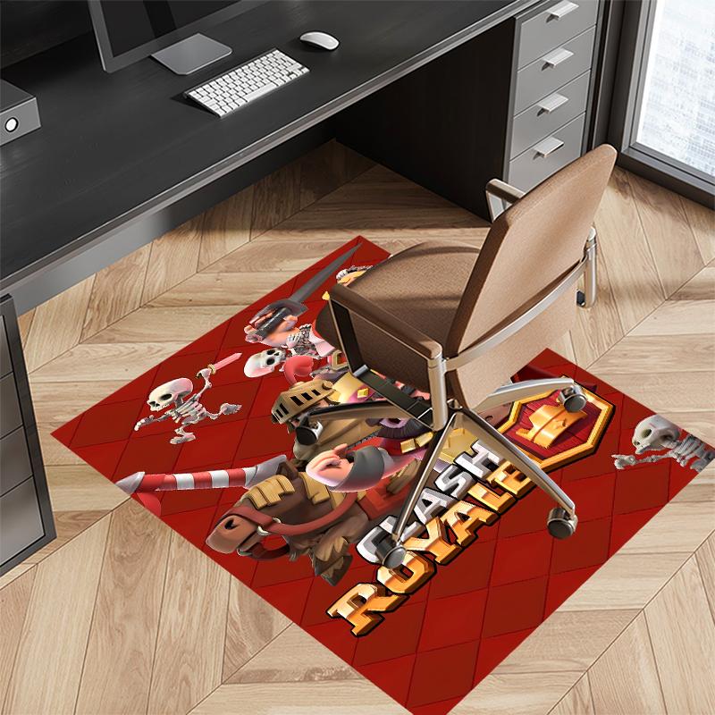 1pc Clash Royale Print Area Rug - Soft, Washable Non-Slip Indoor Mat for Office Chairs, Living Room, Home Office Decorative Rug