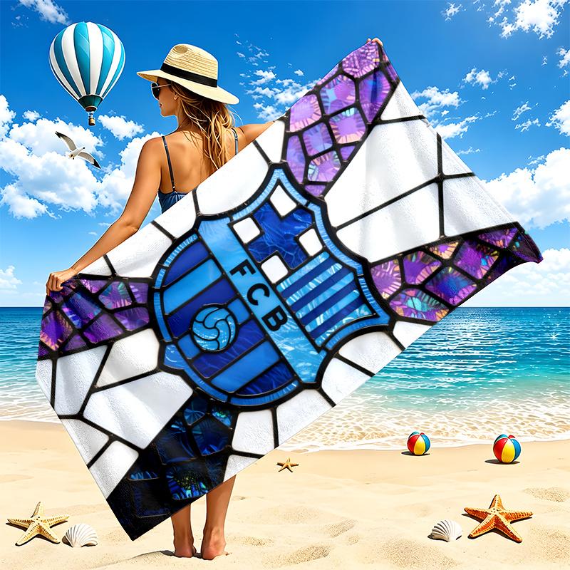 FC Barcelona Beach Towel Quick Dry Soft MicrofiberSand Resistant Oversized Cabana Bath Sheet for Swimming Pool Travel Gift