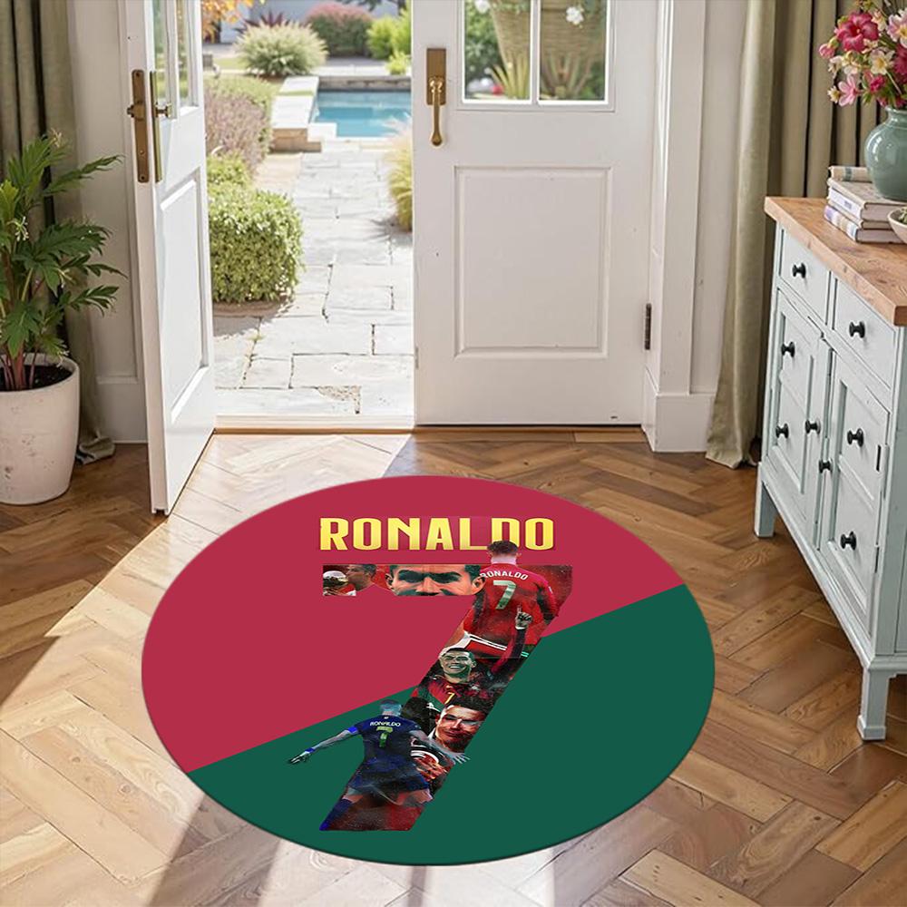 Ronaldo's Round Floor Rug Suitable for Bedrooms Hallway Kitchen Game Room Antislip Round Carpet Office home decor
