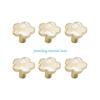 Y5GD Cabinet Flower Pull Set, Metal 6 Piece Drawer Knobs for Furniture Fronts with Single Threaded Post Mount Indoors