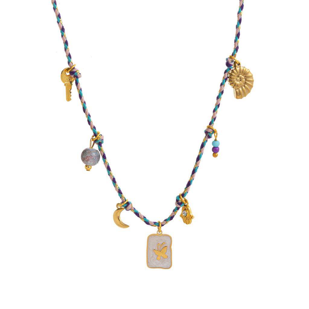 Titanium Steel Necklace With Braided Chain For Summer Fashion Accessories