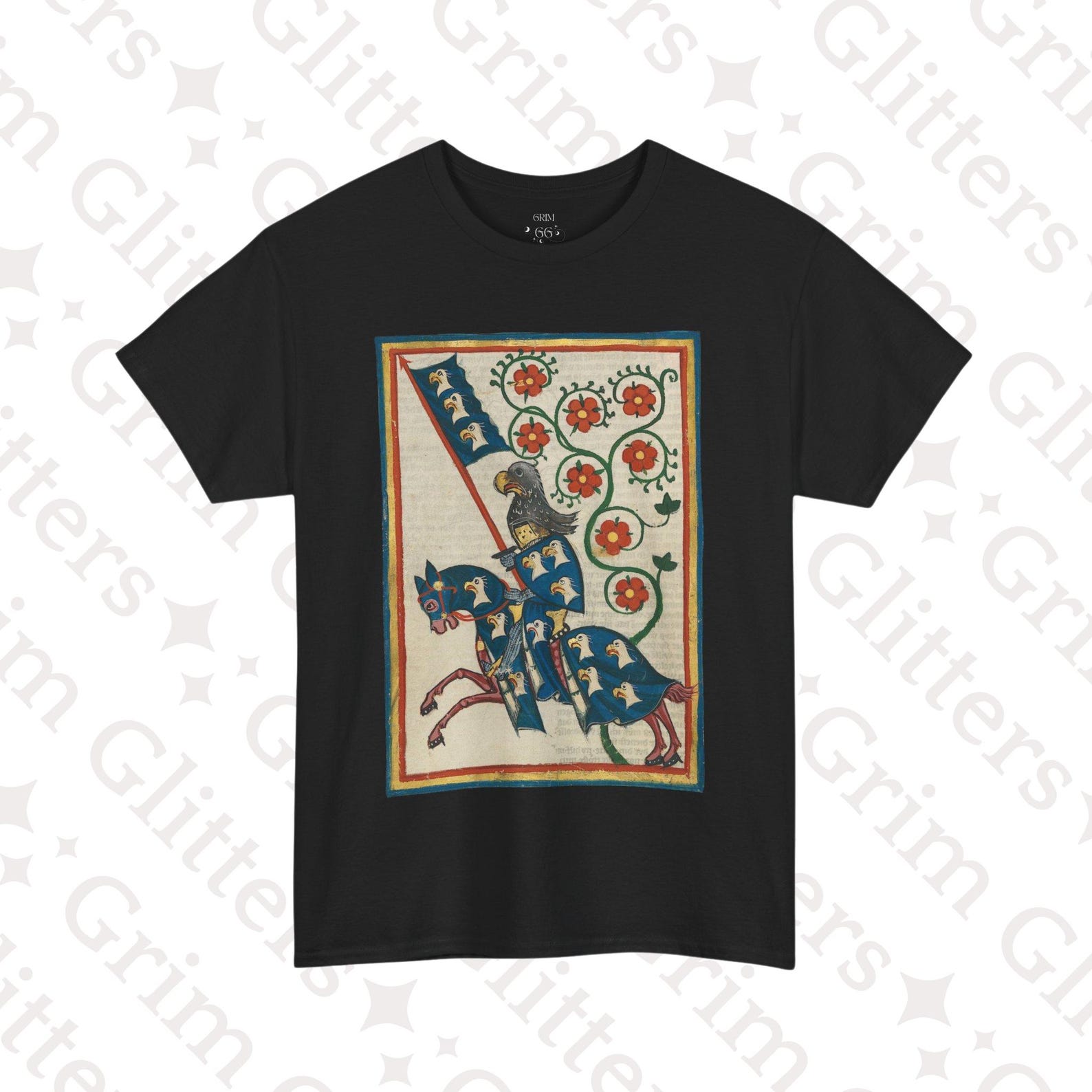 Hartmann von Aue T-Shirt: Medieval Knight Codex Manesse Art 4XL