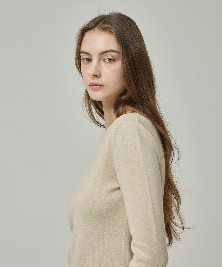 Lapineatteullie Essential Cashmere Knit Top Oatmeal