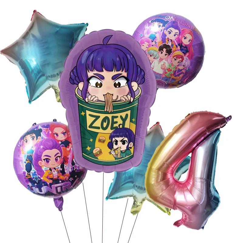 Kpop Demon Hunters Children's Birthday Party Decoration Ball Number Digit 1-9 Balloon Set Baby Shower Party Supplies Gift Toy